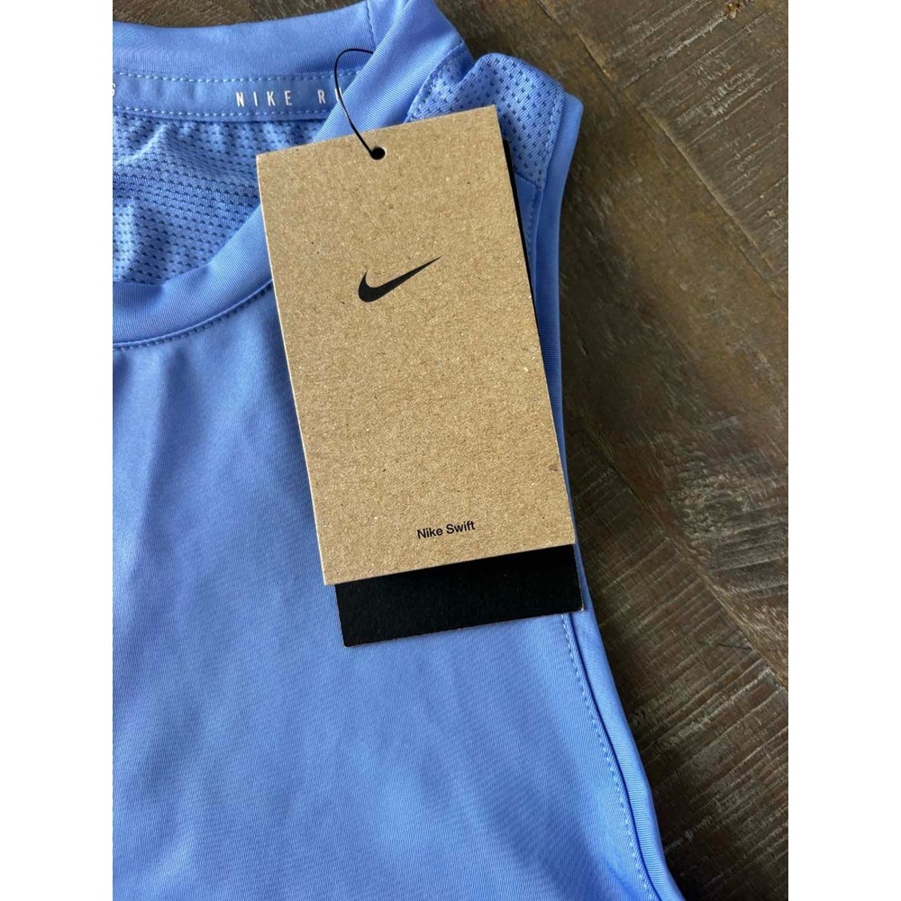 Nike Swift Running Tank Top Women's Small Blue Slim Fit Mesh Racerback NWT - Picture 3 of 8